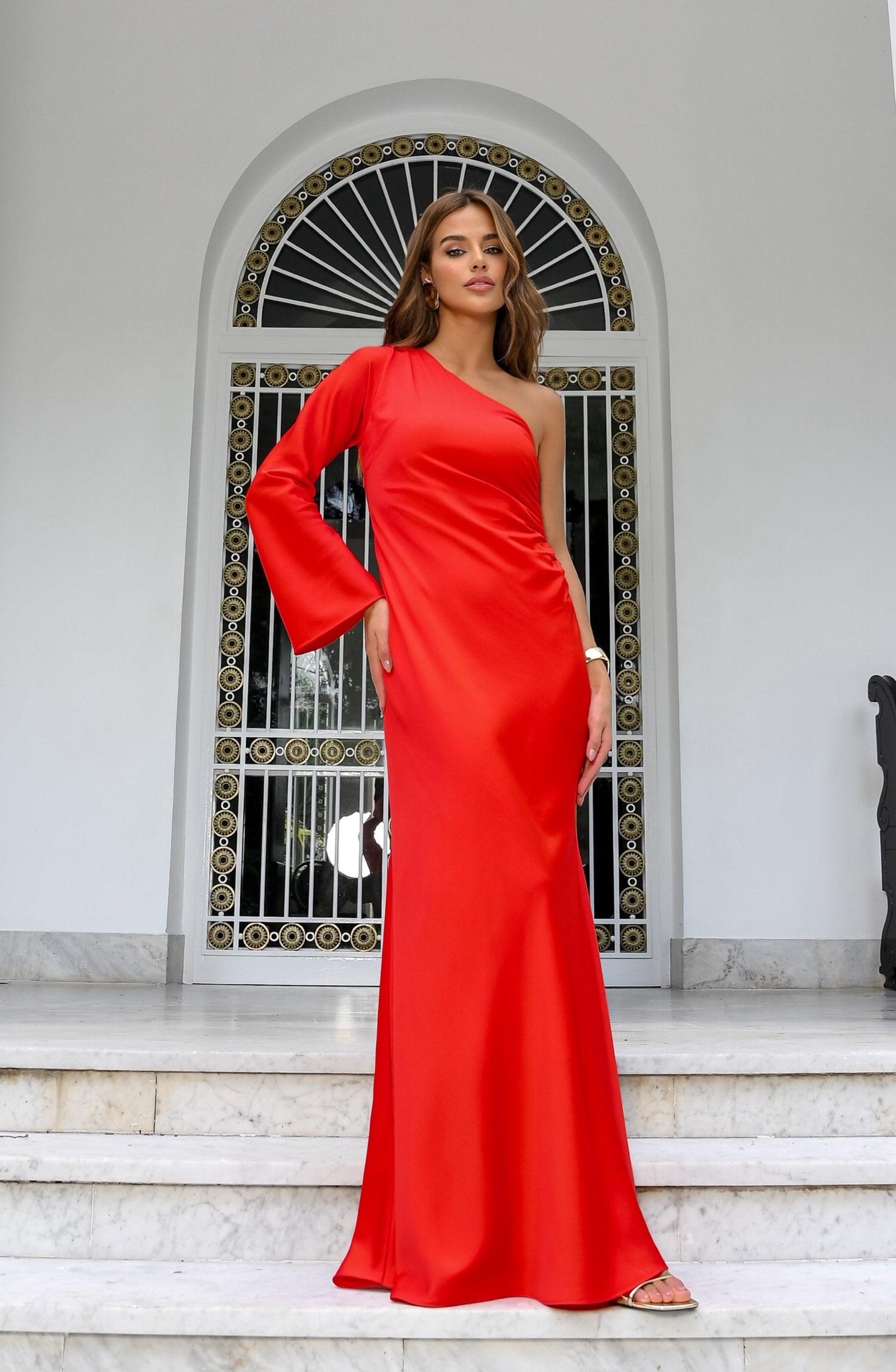 Vestido Drapeado Satin