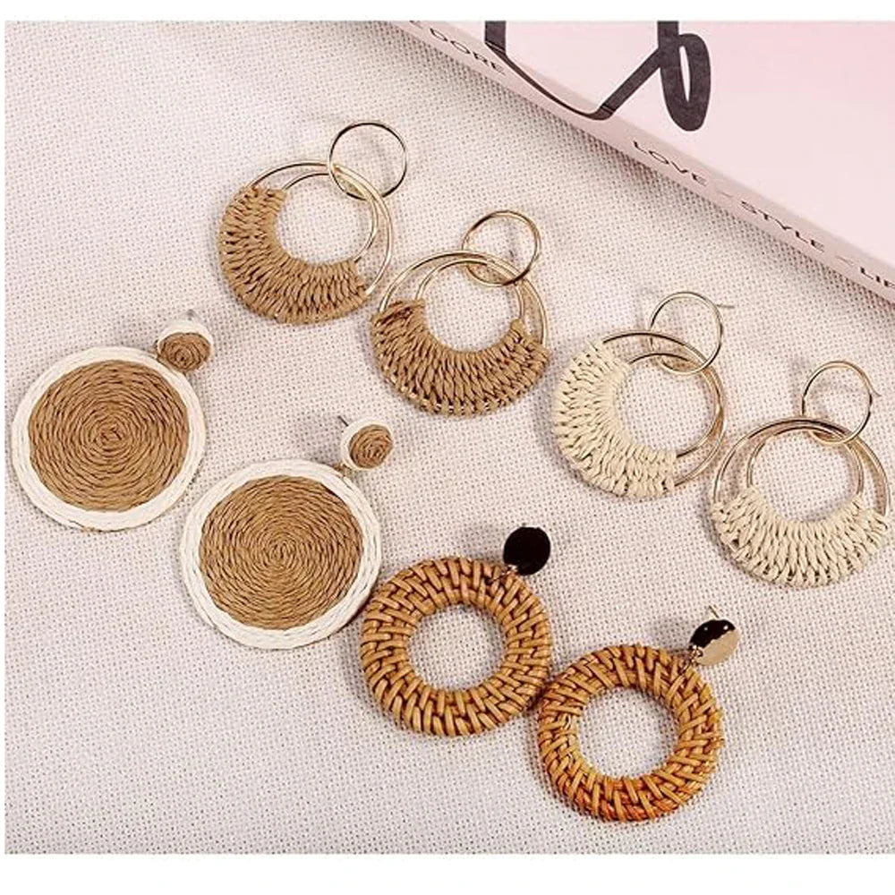 Boho Hoop Brincos para Mulheres, Bohemia, Verão, Praia