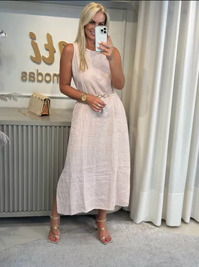 Vestido Midi em Linho