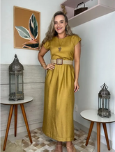 Vestido Fenda Longo em Viscose