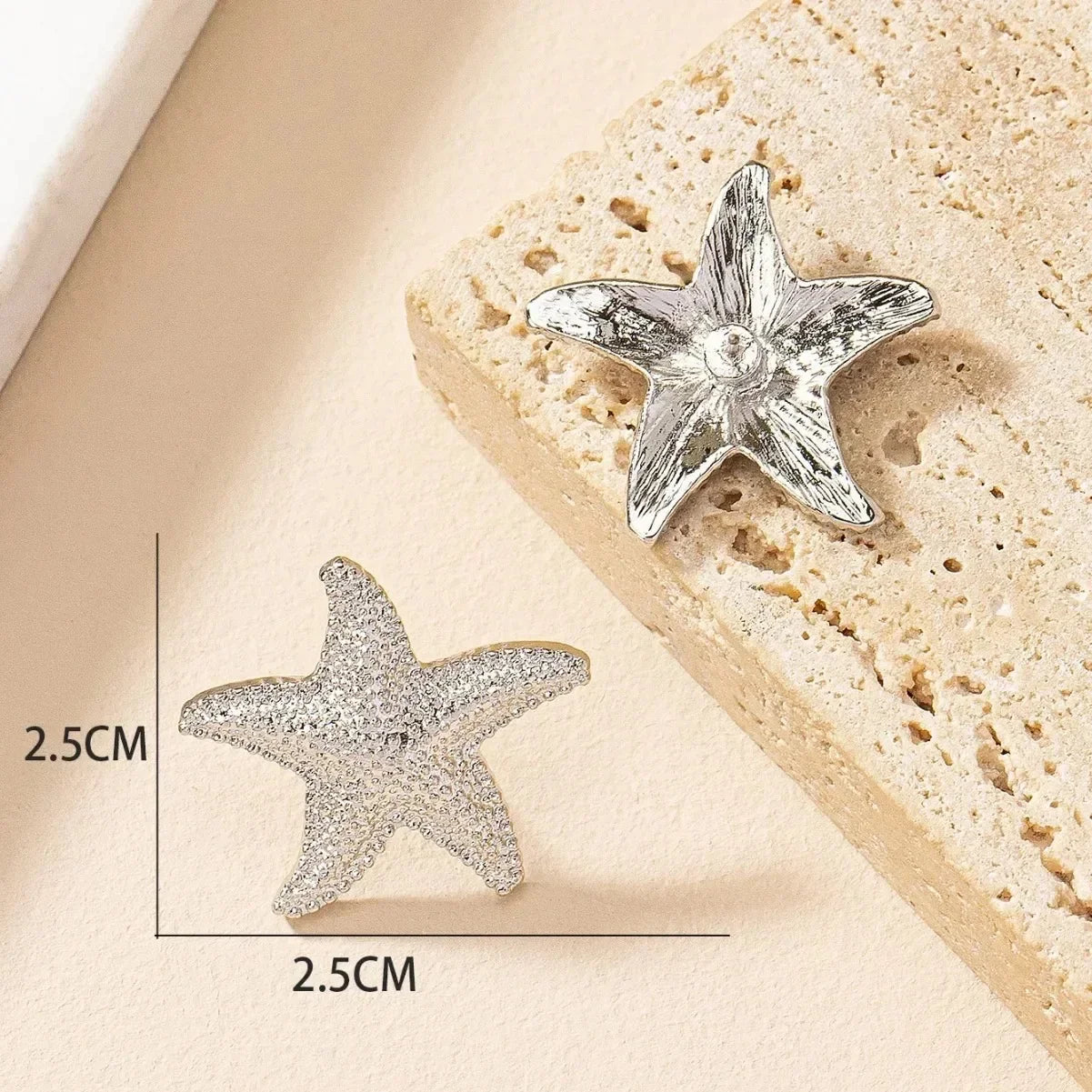 Brincos vintage com concha estrela do mar para mulheres