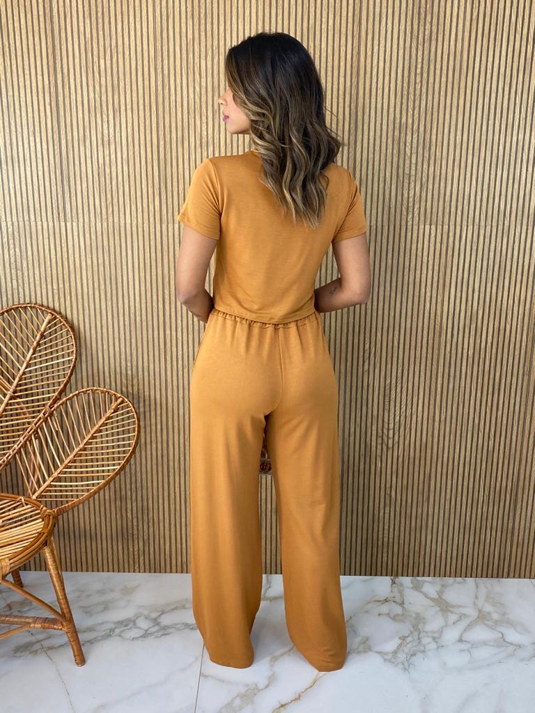 Conjunto Moletinho Calça e Cropped